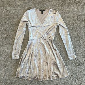 Forever 21 Crushed Velvet Gold Wrap Skater Dress